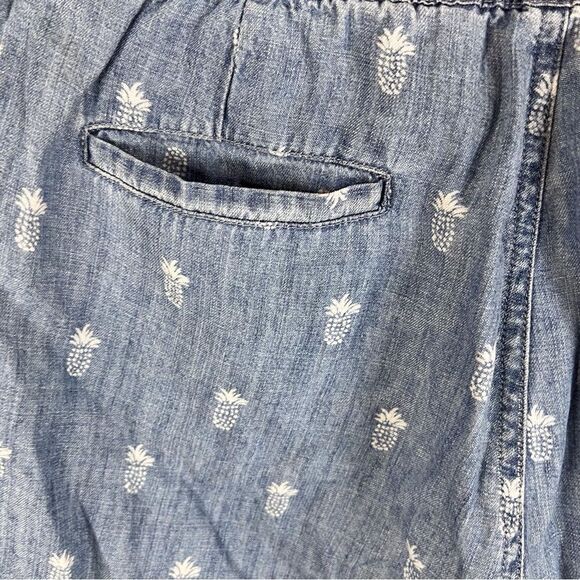 Rails Womens Chambray Comfy Pineapple Patterned Shorts Size Medium Denim Tie‎ - Picture 7 of 9